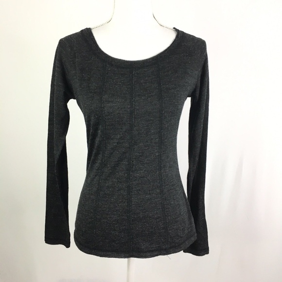 Prana Tops - Prana Top Long Sleeve Heathered Gray Wool Blend